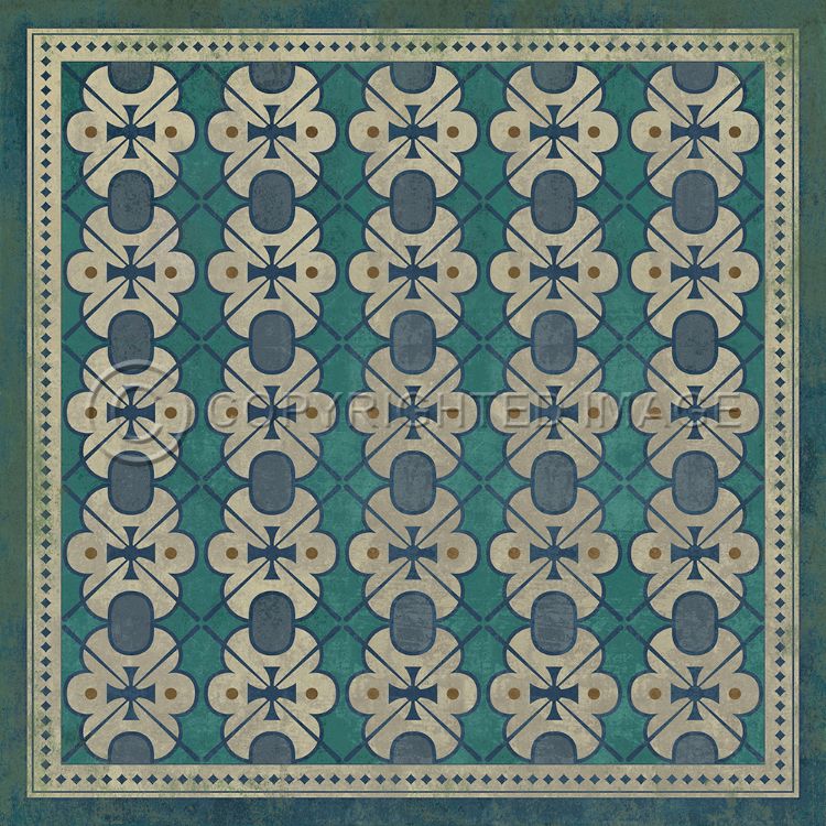 Spicher and Company Vintage Vinyl Floorcloth Mats (Pattern 5 Mrs Hudson)