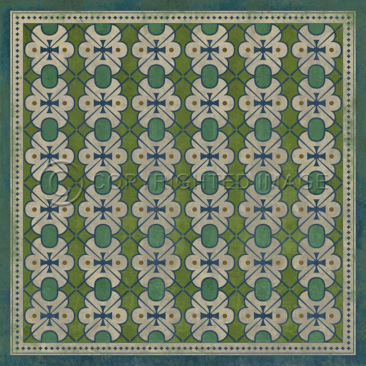Vintage Vinyl Floorcloth Mats (Pattern 05 Mrs. Peacock)