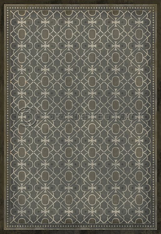 Spicher and Company Vintage Vinyl Floorcloth Mats (Pattern 5 The River Thames)