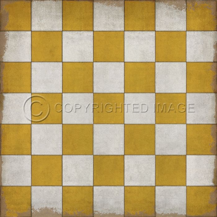 Vintage Vinyl Floorcloth Rug (Pattern 07 Check Yourself - Distressed)