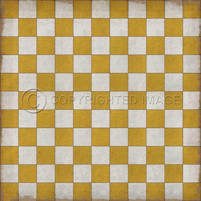 Vintage Vinyl Floorcloth Rug (Pattern 07 Check Yourself - Distressed)