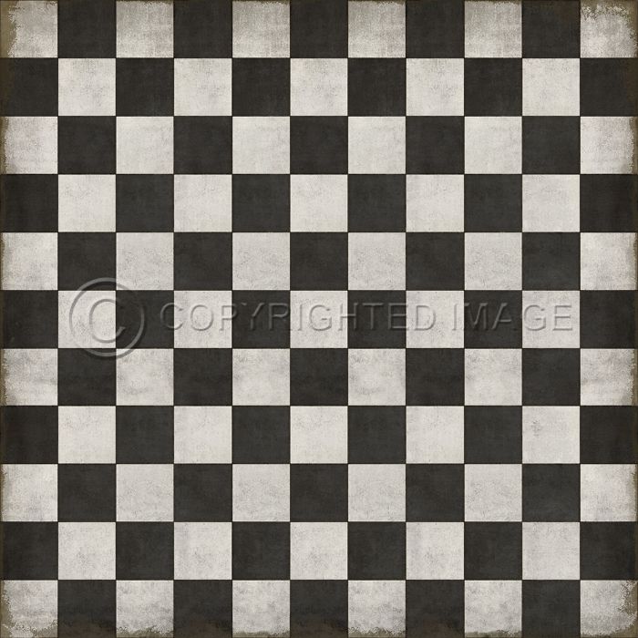 Vintage Vinyl Floorcloths Pattern 07 (Checkered Past - Distressed