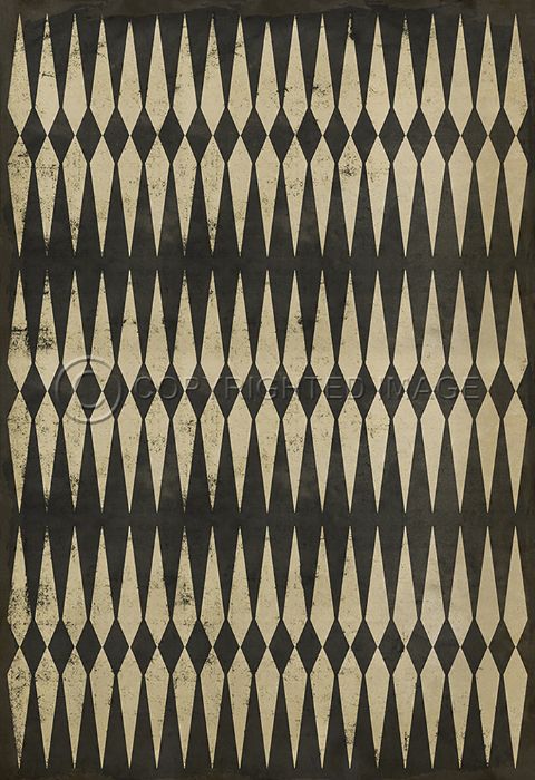 Vintage Vinyl Floorcloth Rug (Pattern 08 Backgammon)