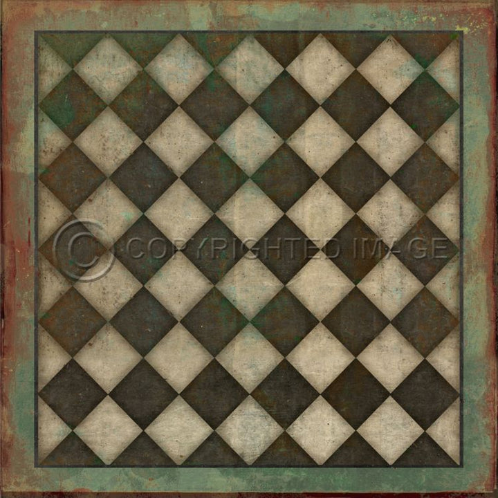 Vintage Vinyl Floorcloth Mats (Pattern 9 Checkmate)