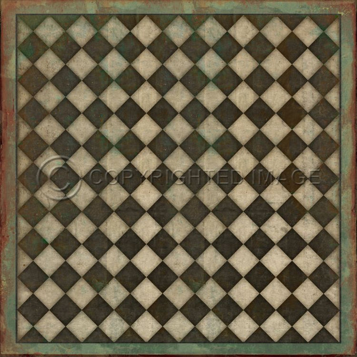 Vintage Vinyl Floorcloth Mats (Pattern 9 Checkmate)