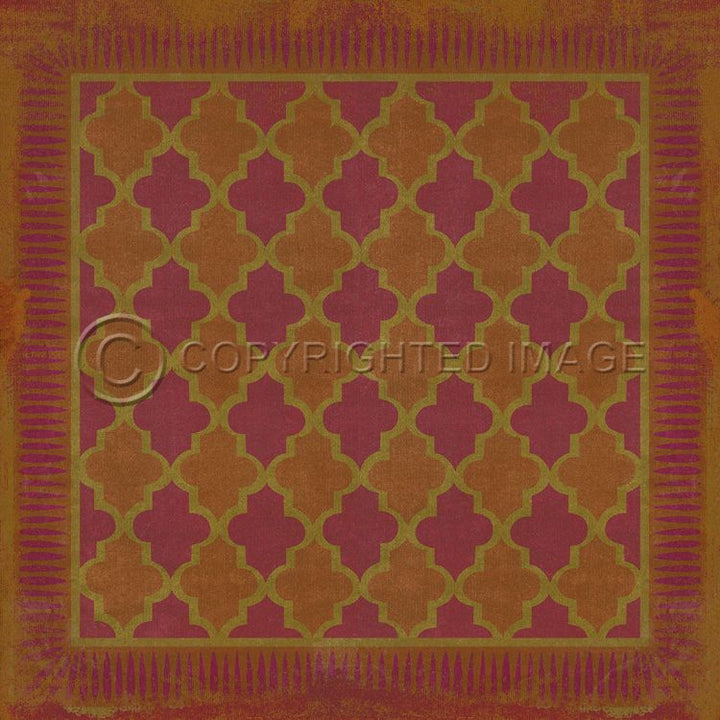 Vintage Vinyl Floorcloth Rug (Classic Pattern 10 Magic Carpet)