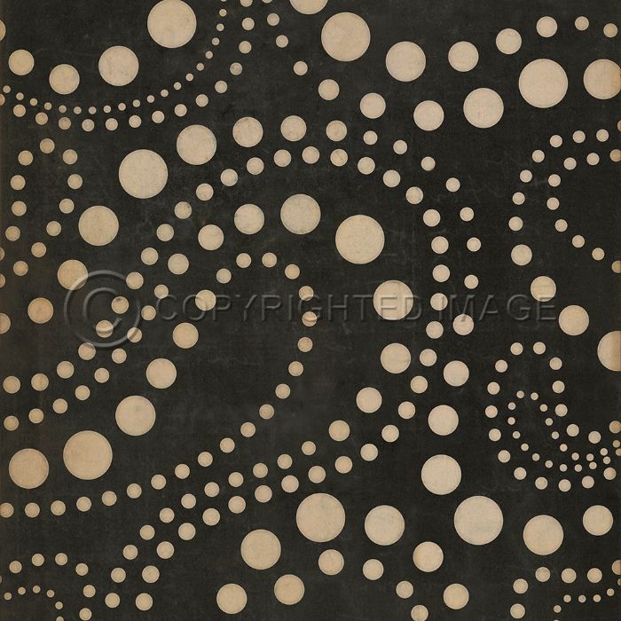 Vintage Vinyl Floorcloth Mats (Pattern 12 Black Hole)