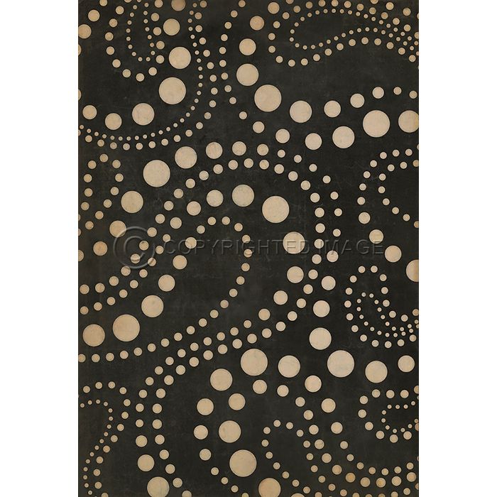 Vintage Vinyl Floorcloth Mats (Pattern 12 Black Hole)