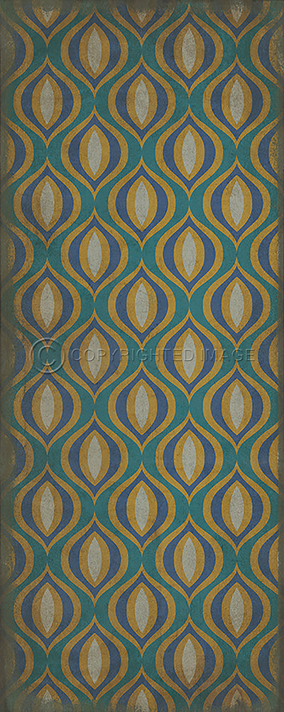 Vintage Vinyl Floorcloth Rug (Classic Pattern 15 Atlantis)