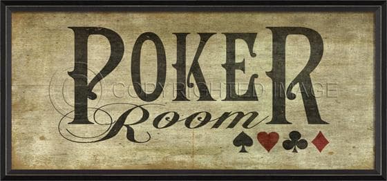 Poker Room Framed Print 37"x13"
