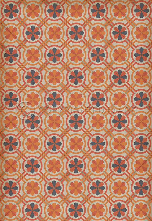 Spicher & Company Vintage Vinyl Floorcloth Mat (Classic Pattern 19 Galileo)