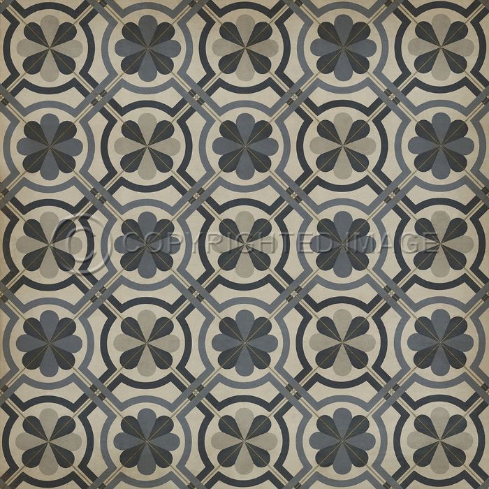 Vintage Vinyl Floorcloth Rug (Pattern 19 Madame Curie)