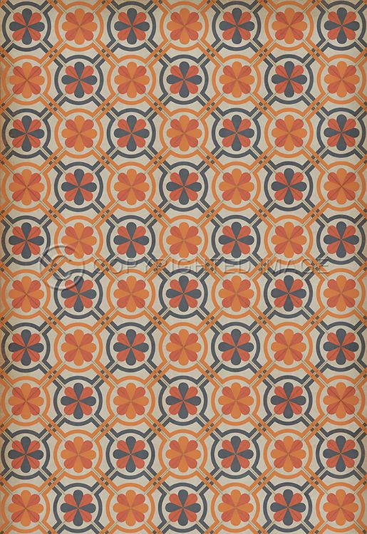 Vintage Vinyl Floorcloth Mat (Classic Pattern 19 Newton)