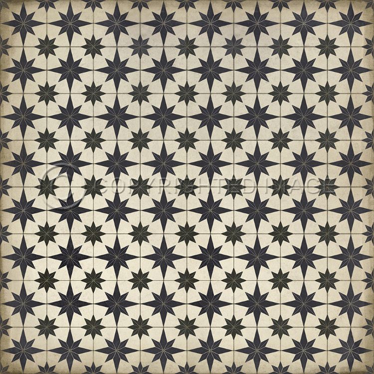 Vintage Vinyl Floorcloth Rug (Pattern 20 Astraea - Distressed