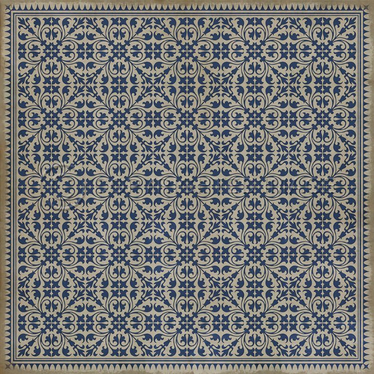 Vintage Vinyl Floorcloth Rug (Pattern 21 Mad Hatter Tea Party)