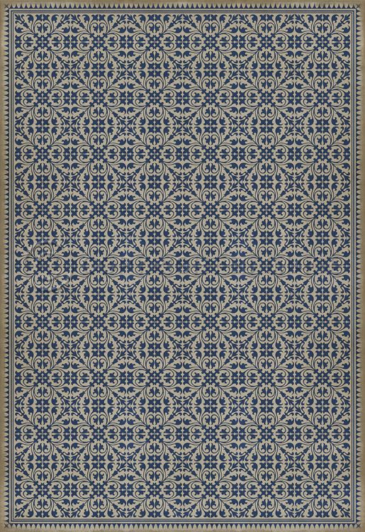 Vintage Vinyl Floorcloth Rug (Pattern 21 Mad Hatter Tea Party)