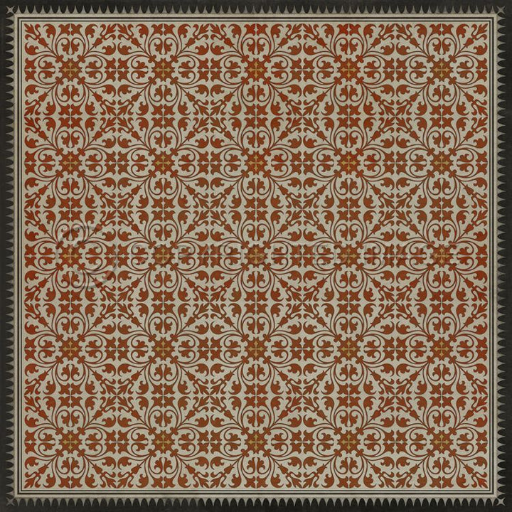 Vintage Vinyl Floorcloth Rug (Pattern 21 Painting the Roses Red)
