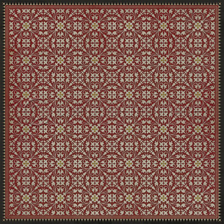Spicher & Company Vintage Vinyl Floorcloth Mat (Classic Pattern 21 The Red Queen)
