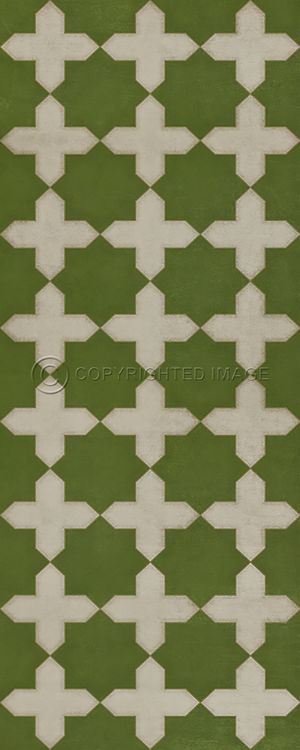 Spicher & Company Vintage Vinyl Floorcloth Mat (Classic Pattern 23 Nor Any Green Thing)
