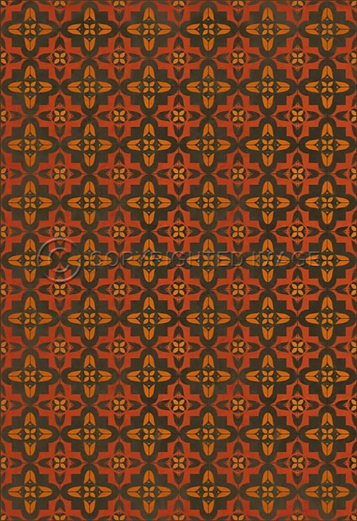 Vintage Vinyl Floorcloth Rug (Pattern 33 the Red Baron)