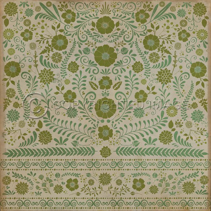 Vintage Vinyl Floorcloth Rug (Pattern 36 A Little Hope)