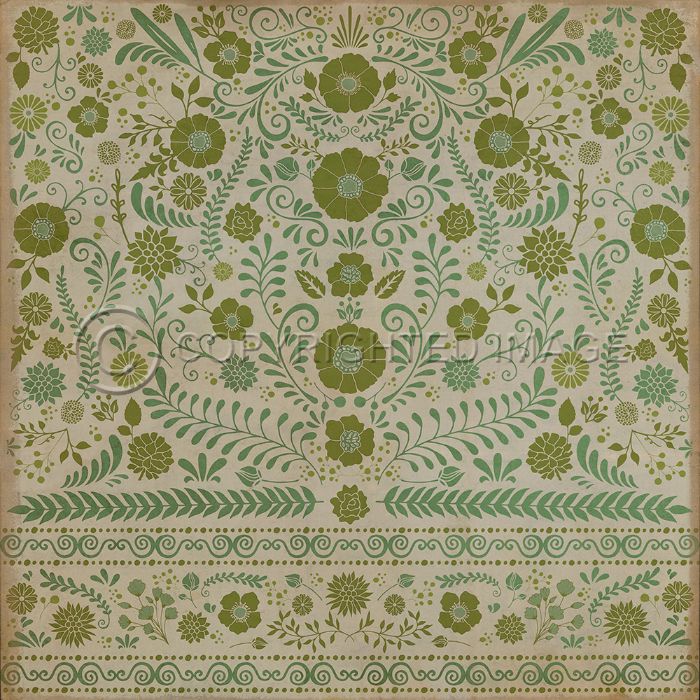 Vintage Vinyl Floorcloth Rug (Pattern 36 A Little Hope)
