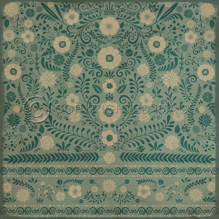 Vintage Vinyl Floorcloth Rug (Pattern 36 Breathe)