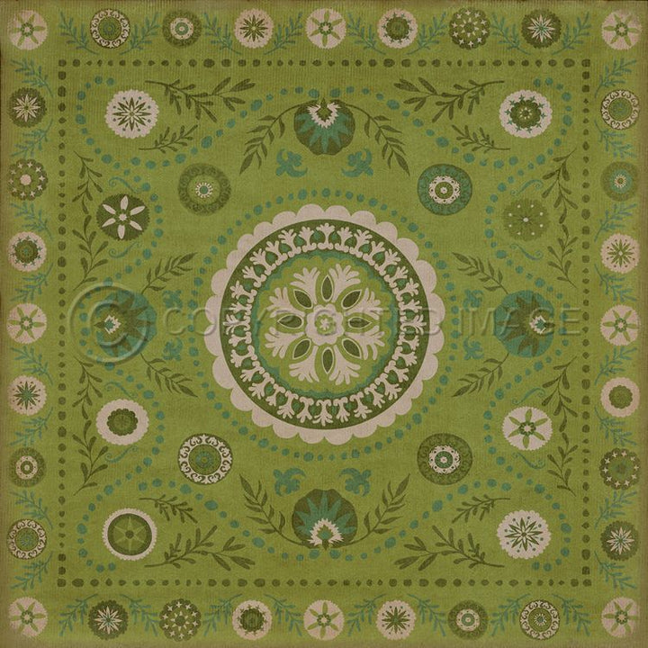 Vintage Vinyl Floorcloth Rug (Pattern 38 A Garden Path)