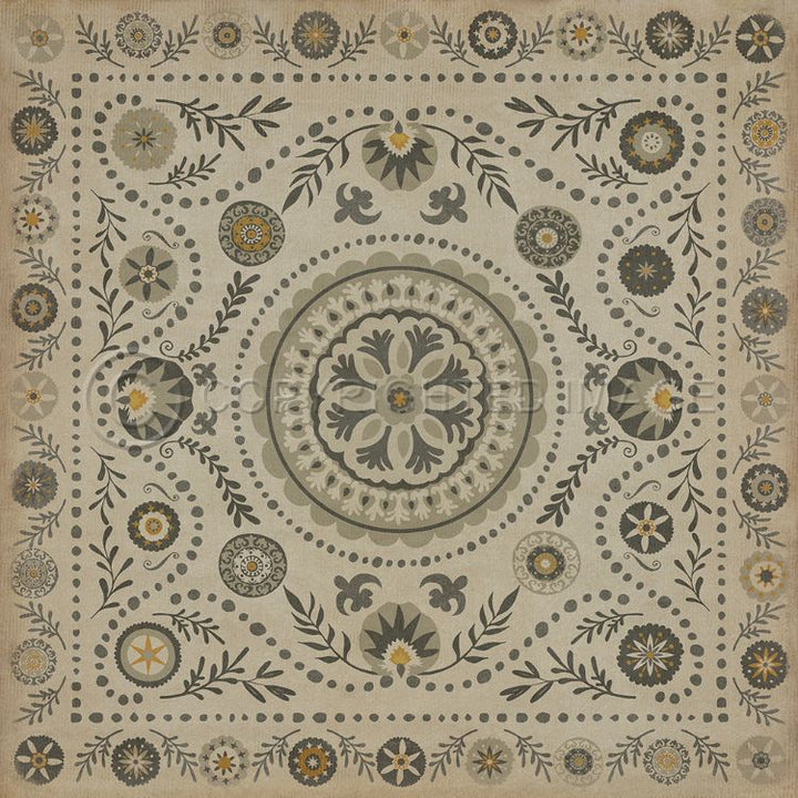 Vintage Vinyl Floorcloth Rug (Pattern 38 je pense)