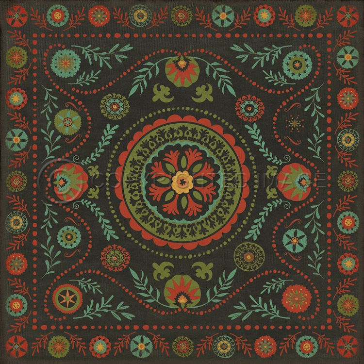 Vintage Vinyl Floorcloth Rug (Pattern 38 State Of Mind)