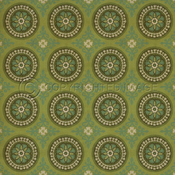 Vintage Vinyl Floorcloth Rug (Pattern 43 Dharma)