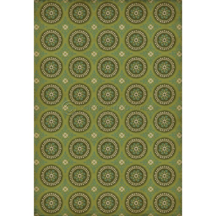 Vintage Vinyl Floorcloth Rug (Pattern 43 Dharma)