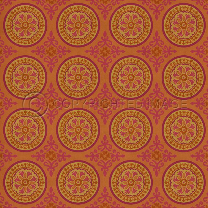 Vintage Vinyl Floorcloth Rug (Pattern 43 Enlightenment)