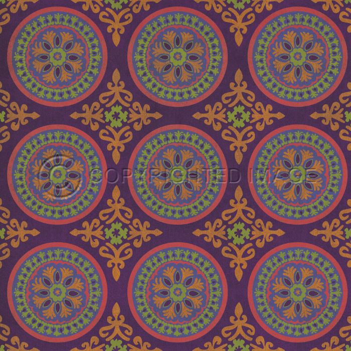 Vintage Vinyl Floorcloth Rug (Pattern 43 Samsara)