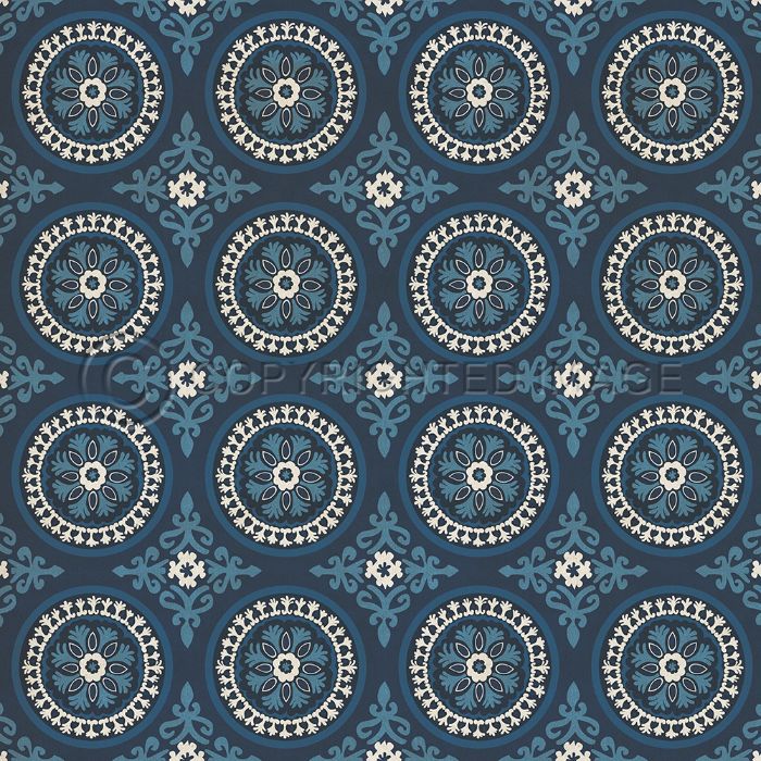 Vintage Vinyl Floorcloth Rug (Pattern 43 Zen)