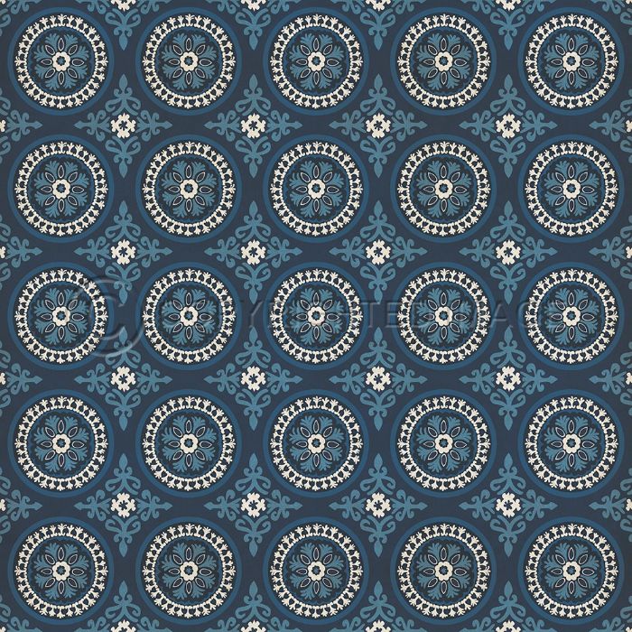 Vintage Vinyl Floorcloth Rug (Pattern 43 Zen)