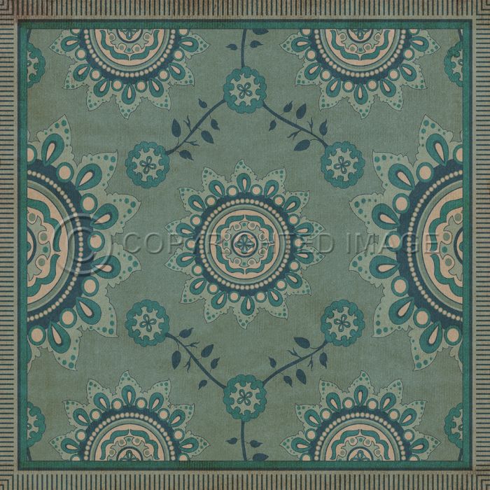 Vintage Vinyl Floorcloth Rug (Pattern 44 Shisha)