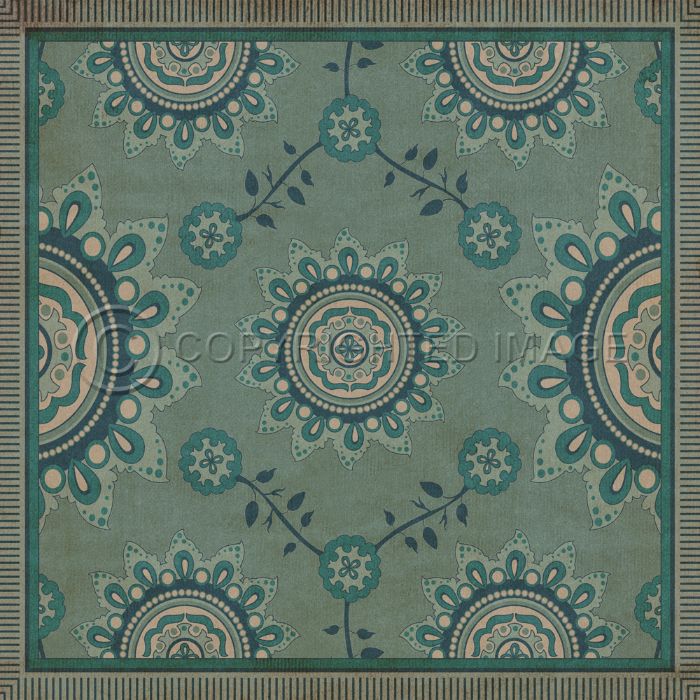 Vintage Vinyl Floorcloth Rug (Pattern 44 Shisha)