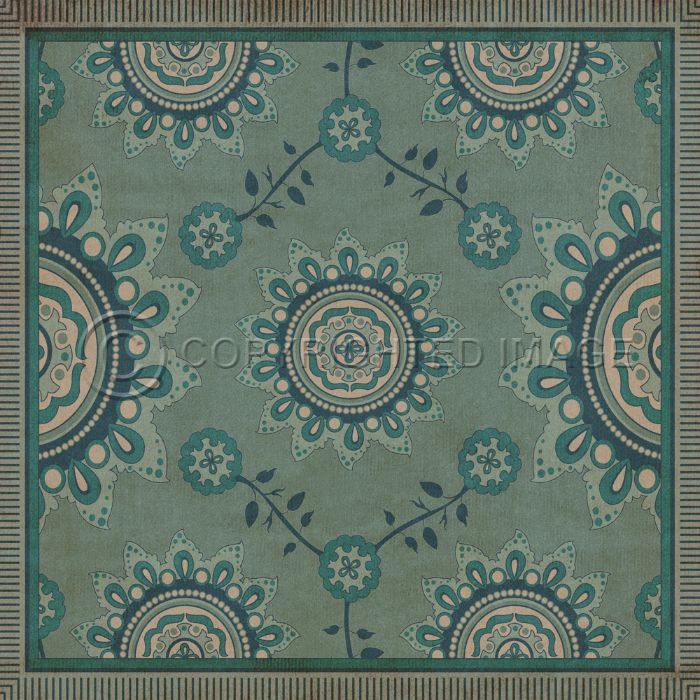 Vintage Vinyl Floorcloth Rug (Pattern 44 Shisha)