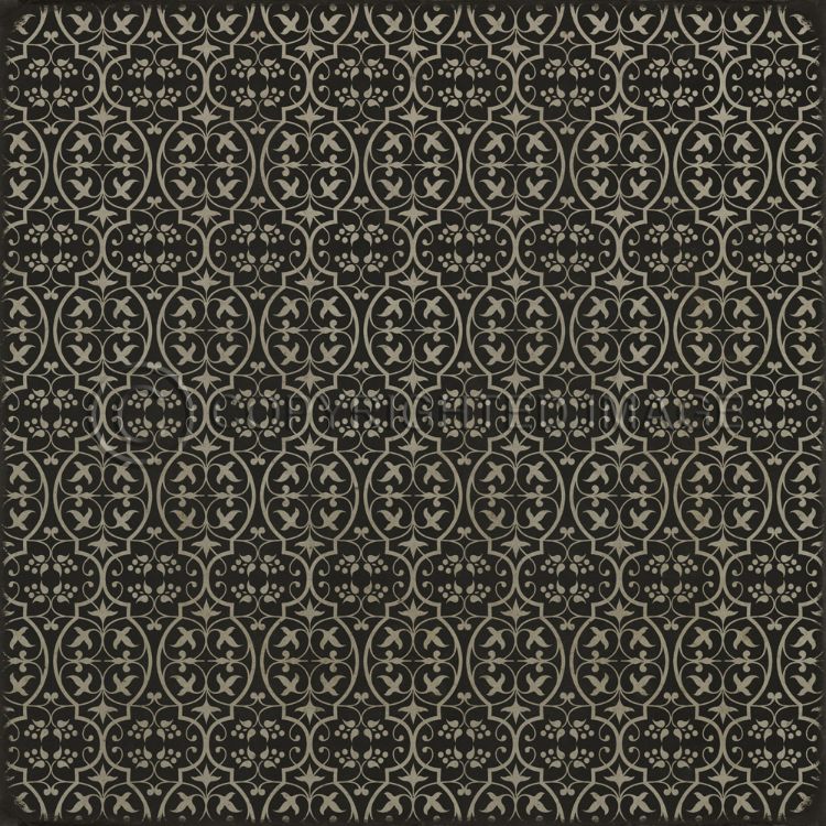 Vintage Vinyl Floorcloth Rug (Pattern 51 He Kindly Stopped for Me)