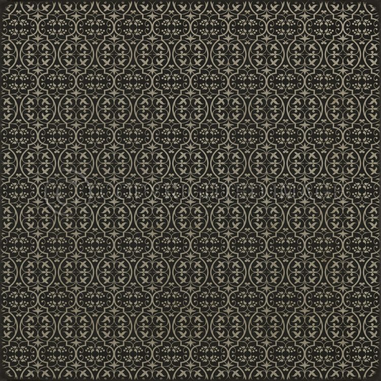 Vintage Vinyl Floorcloth Rug (Pattern 51 He Kindly Stopped for Me)