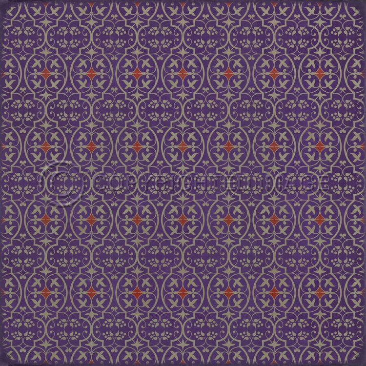 Spicher & Company Vintage Vinyl Floorcloth Mat (Classic Pattern 51 I Shall Wear Purple)