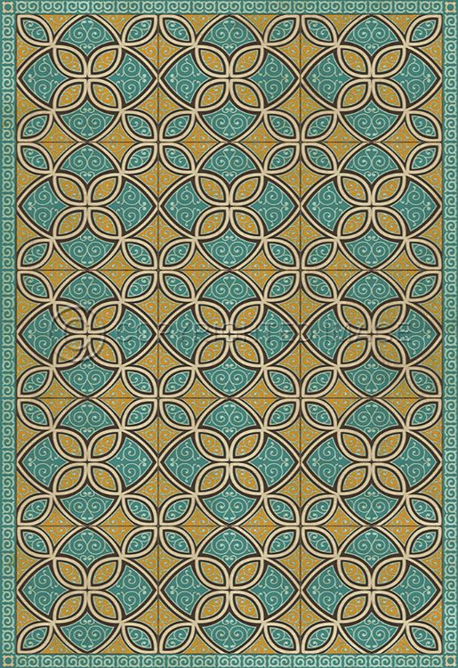 Vintage Vinyl Floorcloth Mat (Classic Pattern 25 Augustus)