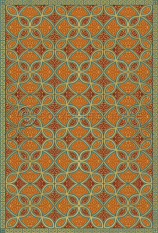 Vintage Vinyl Floorcloth Rug (Pattern 25 Suleiman)