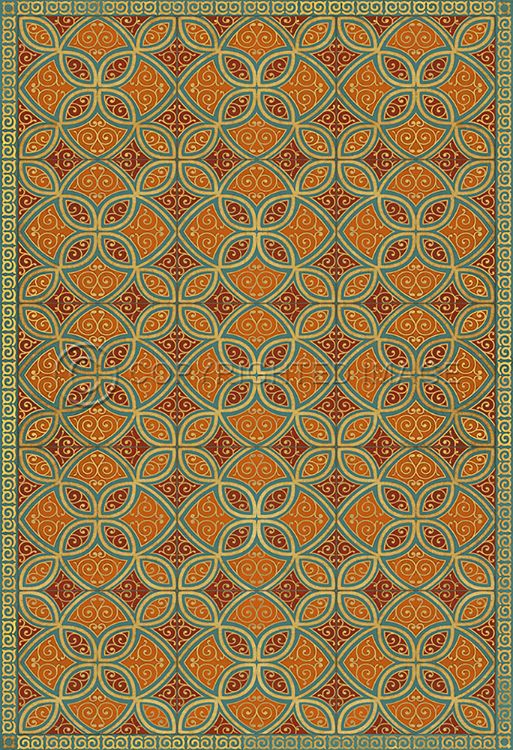 Spicher & Company Vintage Vinyl Floorcloth Mat (Classic Pattern 25 Suleiman)