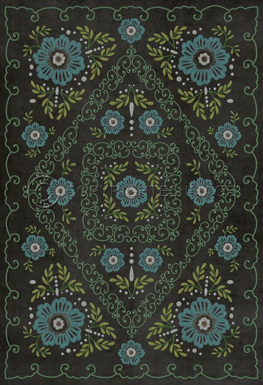 Spicher & Company Vintage Vinyl Floorcloth Mat (Classic Pattern 69 A Mere Formality)