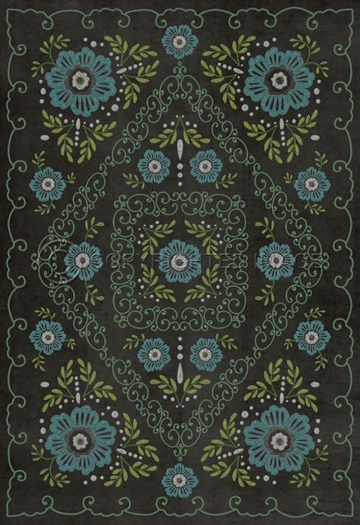 Spicher & Company Vintage Vinyl Floorcloth Mat (Classic Pattern 69 A Mere Formality)