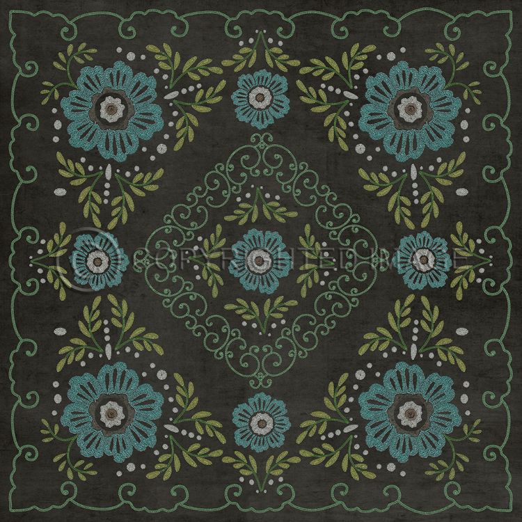 Spicher & Company Vintage Vinyl Floorcloth Mat (Classic Pattern 69 A Mere Formality)
