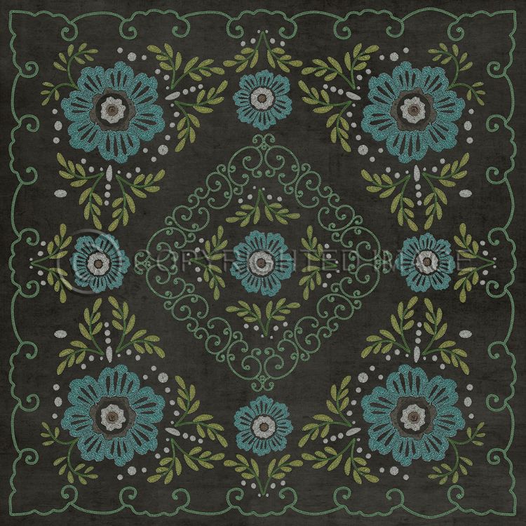 Spicher & Company Vintage Vinyl Floorcloth Mat (Classic Pattern 69 A Mere Formality)