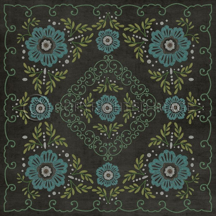 Spicher & Company Vintage Vinyl Floorcloth Mat (Classic Pattern 69 A Mere Formality)